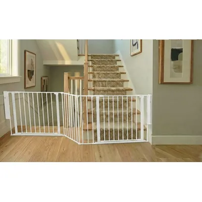 Safetots Barrière Escalier Multi-Panneaux 2 Portillons 187cm Blanc
