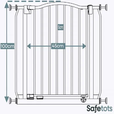Safetots Barrière Sécurité Extra Haute Courbée 225cm-234cm 100cm Blanc Mat
