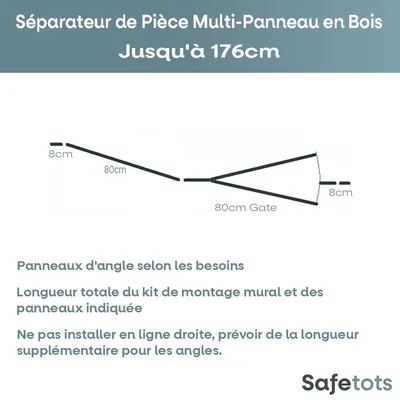 Safetots Séparateur Multi-panneaux Bois Jusqu'à 176 cm x 76 cm