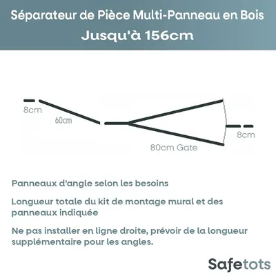 Safetots Séparateur Multi-panneaux Bois 156x76 cm Safetots Séparateur Multi-panneaux Bois 156x76 cm