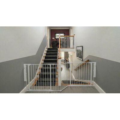 Safetots Barrière Escalier Multi-Panneaux 2 Portillons 187cm Blanc