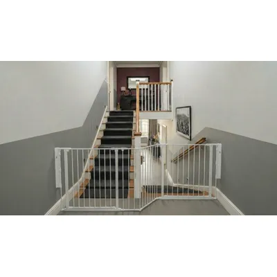 Safetots Barrière Escalier Multi-Panneaux 2 Portillons 187cm Blanc