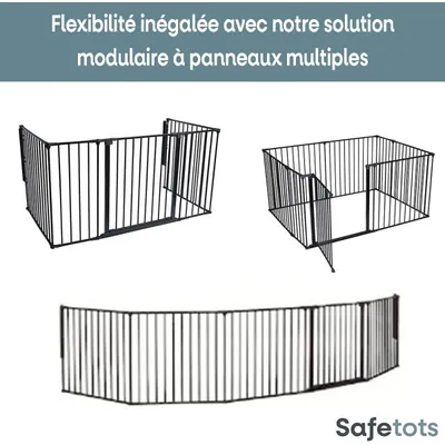 Safetots Barrière Multi-Panneaux 2 Portillons 220 cm Blanc