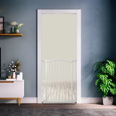 Safetots Barrière Sécurité Extra Haute Courbée 100 cm Blanc Mat