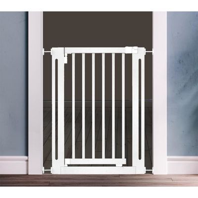 Safetots Barrière Élégante Bois Blanc, Ouverture 73cm, Réglable 125–133cm