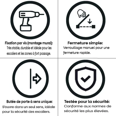 Safetots Barrière de Sécurité Escalier Multi-Panneaux Noir