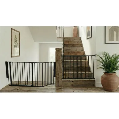 Safetots Barrière de Sécurité Escalier Multi-Panneaux Noir
