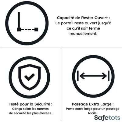 Safetots Barrière Élegance Bois Blanc, Réglable 105–113cm