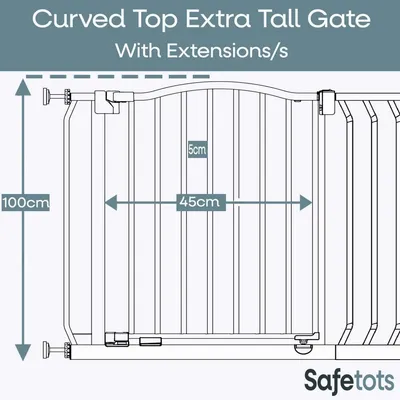 Safetots Barrière Extra Haute Courbée 100 cm Noir Mat