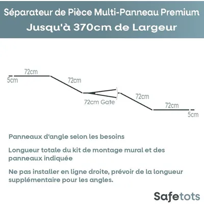 Safetots Séparateur de Pièce Multi-panneau Premium 70 cm Blanc