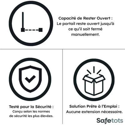 Safetots Barrière ÉléGante En Bois Blanc 63cm - 71cm
