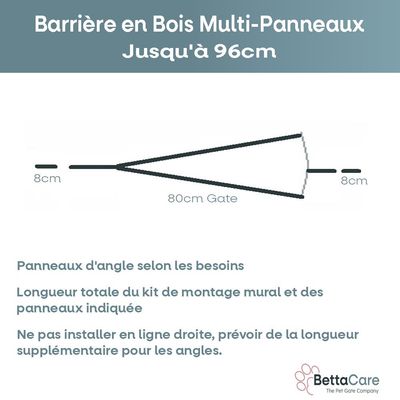 Bettacare Barrière En Bois Multi-panneaux 96cm x 76cm