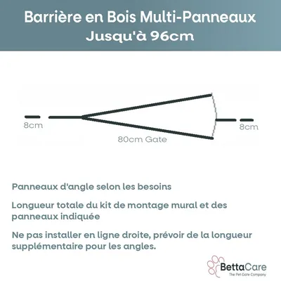 Bettacare Barrière En Bois Multi-panneaux 96cm x 76cm Bettacare Barrière En Bois Multi-panneaux 96cm x 76cm