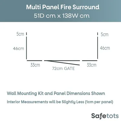 Safetots Garde-feu Multi-panneaux 51 x 138 x 70 cm Gris