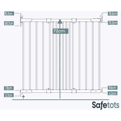 Safetots Barrière Haut Escalier Metal 62,5-106,8 cm Noir