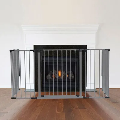 Safetots Pare‑feu Multi‑panneaux 71 x 138 cm, 70 cm de hauteur, Gris