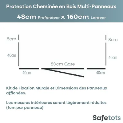 Safetots Pare-feu Bois Multi-panneaux 48 x 160 x 76 cm Safetots Pare-feu Bois Multi-panneaux 48 x 160 x 76 cm