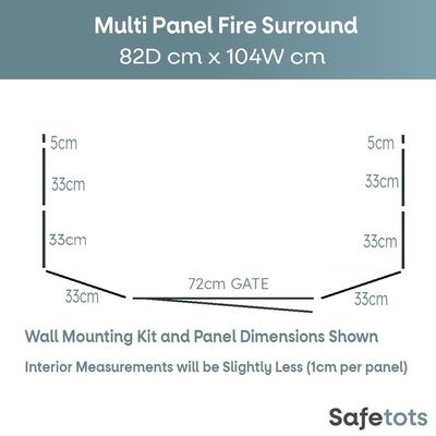 Safetots Pare-feu Multi-panneaux 82 cm x 104 cm, Hauteur 70 cm, Noir