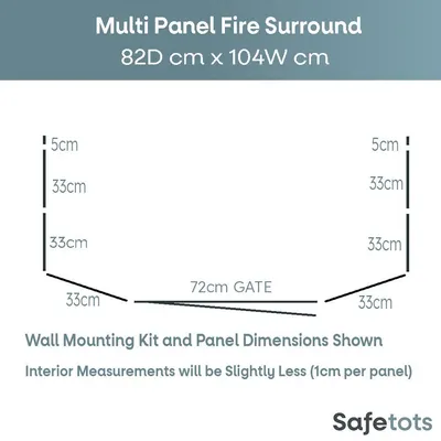 Safetots Pare-feu Multi-panneaux 82 cm x 104 cm, Gris