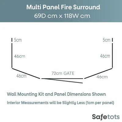 Safetots Garde-feu Multi-panneaux 69 cm x 118 cm, 70 cm Hauteur, Noir