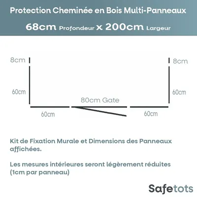 Safetots Pare-feu Multi-panneaux Bois 68 x 200 x 76 cm Safetots Pare-feu Multi-panneaux Bois 68 x 200 x 76 cm