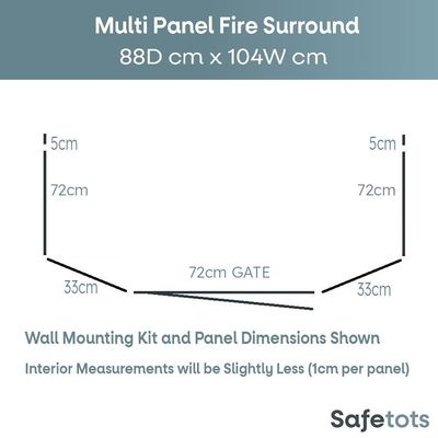 Safetots Garde-feu Multi-panneaux 88x104x70 cm Noir
