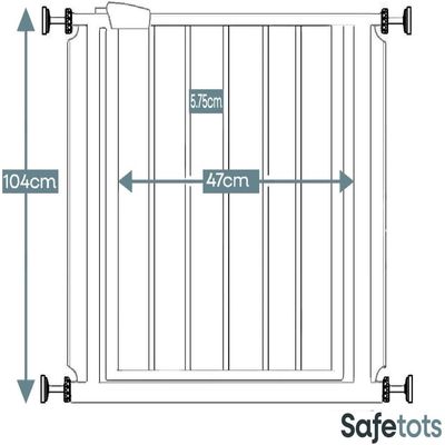 Safetots Barrière Métal Extra Haute Pression 68,5–75 cm 104 cm Blanc