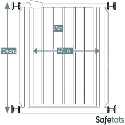 Safetots Barrière Métal Extra Haute Pression 68,5–75 cm 104 cm Blanc Safetots Barrière Métal Extra Haute Pression 68,5–75 cm 104 cm Blanc
