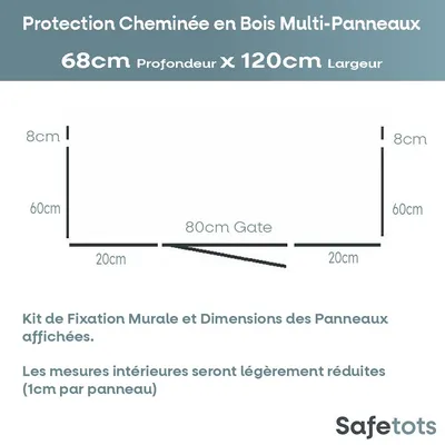 Safetots Pare-feu Multi-panneaux Bois 68x120x76 cm Naturel Safetots Pare-feu Multi-panneaux Bois 68x120x76 cm Naturel