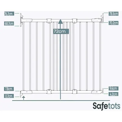 Safetots Barrière Haut d'Escalier Métal 62,5-106,8 cm Blanc