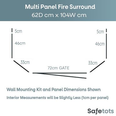 Safetots Pare-feu Multi-panneaux 62 cm x 104 cm Gris