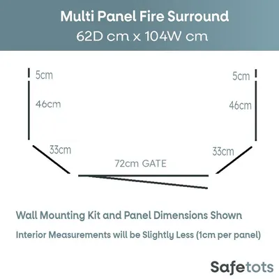Safetots Pare-feu Multi-panneaux 62 cm x 104 cm Gris