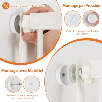 GIANTEX Barrière de Sécurité Chien sans Perçage H 171cm,Réglable 77-104 cm