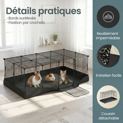 SONGMICS Parcs de jeu, Tapis Imperméable, Double Porte