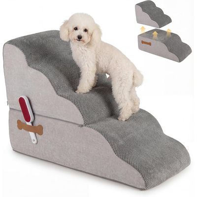 GIANTEX Escalier Chien 4 Marches, 50cm, Mousse, Housse Lavable.