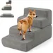 GIANTEX Hundetreppe, 4 Stufen, Rutschfest, Aus Weichem Fleece, Waschbar