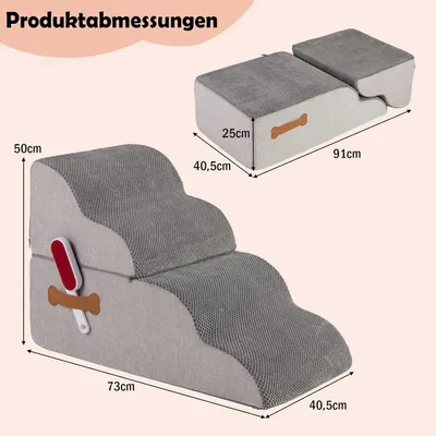 Giantex 2-in-1 Haustiertreppe Mit Rutschschutz Und Abnehmbarem Bezug Giantex 2-in-1 Haustiertreppe Mit Rutschschutz Und Abnehmbarem Bezug