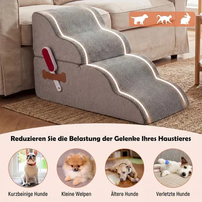Giantex 2-in-1 Haustiertreppe Mit Rutschschutz Und Abnehmbarem Bezug Giantex 2-in-1 Haustiertreppe Mit Rutschschutz Und Abnehmbarem Bezug