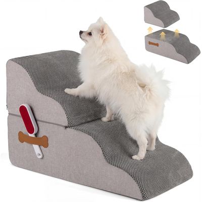 GIANTEX Escalier Chien 4 Marches, 50cm, Mousse, Housse Lavable.