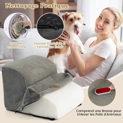 GIANTEX Escalier pour Chiens 2 marches Antidérapant en Mousse Souple
