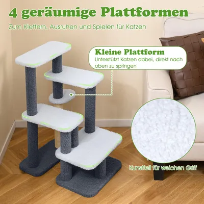 GIANTEX 151 cm XXL-Kratzbaum mit 7 Sisal-Kratzstämmen