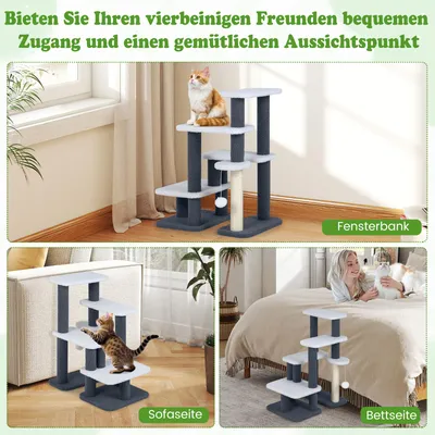 GIANTEX 151 cm XXL-Kratzbaum mit 7 Sisal-Kratzstämmen