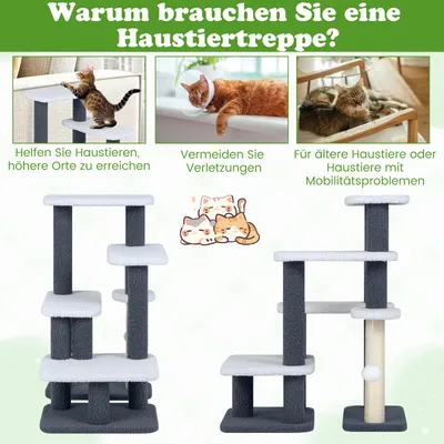GIANTEX 151 cm XXL-Kratzbaum mit 7 Sisal-Kratzstämmen GIANTEX 151 cm XXL-Kratzbaum mit 7 Sisal-Kratzstämmen