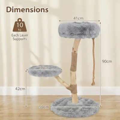 Goplus Holz-Kratzbaum, Jute-Pfosten, Plüschsitze, Mehrstöckiger Katzenbaum Goplus Holz-Kratzbaum, Jute-Pfosten, Plüschsitze, Mehrstöckiger Katzenbaum
