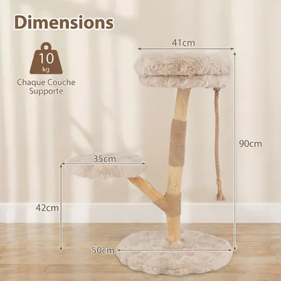 Goplus Holz-Kratzbaum, Jute-Pfosten, Plüschsitze, Mehrstöckiger Katzenbaum Goplus Holz-Kratzbaum, Jute-Pfosten, Plüschsitze, Mehrstöckiger Katzenbaum