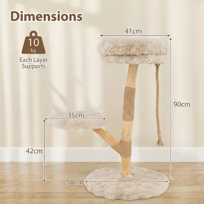 Goplus Holz-Kratzbaum, Jute-Pfosten, Plüschsitze, Mehrstöckiger Katzenbaum Goplus Holz-Kratzbaum, Jute-Pfosten, Plüschsitze, Mehrstöckiger Katzenbaum