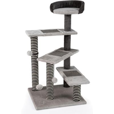 GIANTEX Arbre Chat 5 Niveaux 93 cm, 3 Plateformes, Sisal, Perchoir, Balles