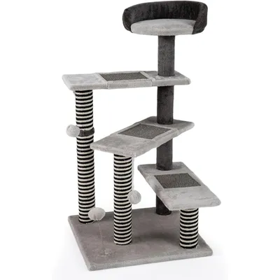 GIANTEX Arbre Chat 5 Niveaux 93 cm, 3 Plateformes, Sisal, Perchoir, Balles GIANTEX Arbre Chat 5 Niveaux 93 cm, 3 Plateformes, Sisal, Perchoir, Balles