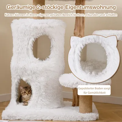 Giantex Holz Katzenbaum Mit Höhlen, Plattformen Und Jute-Kratzpfosten Giantex Holz Katzenbaum Mit Höhlen, Plattformen Und Jute-Kratzpfosten