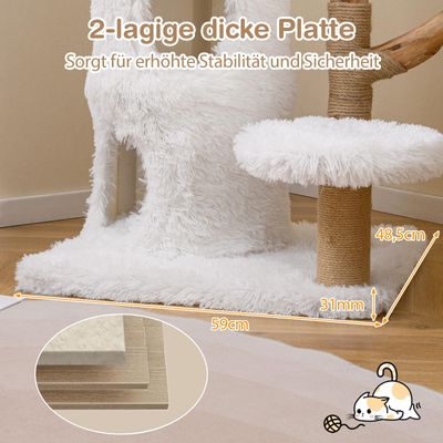 Giantex Holz Katzenbaum Mit Höhlen, Plattformen Und Jute-Kratzpfosten